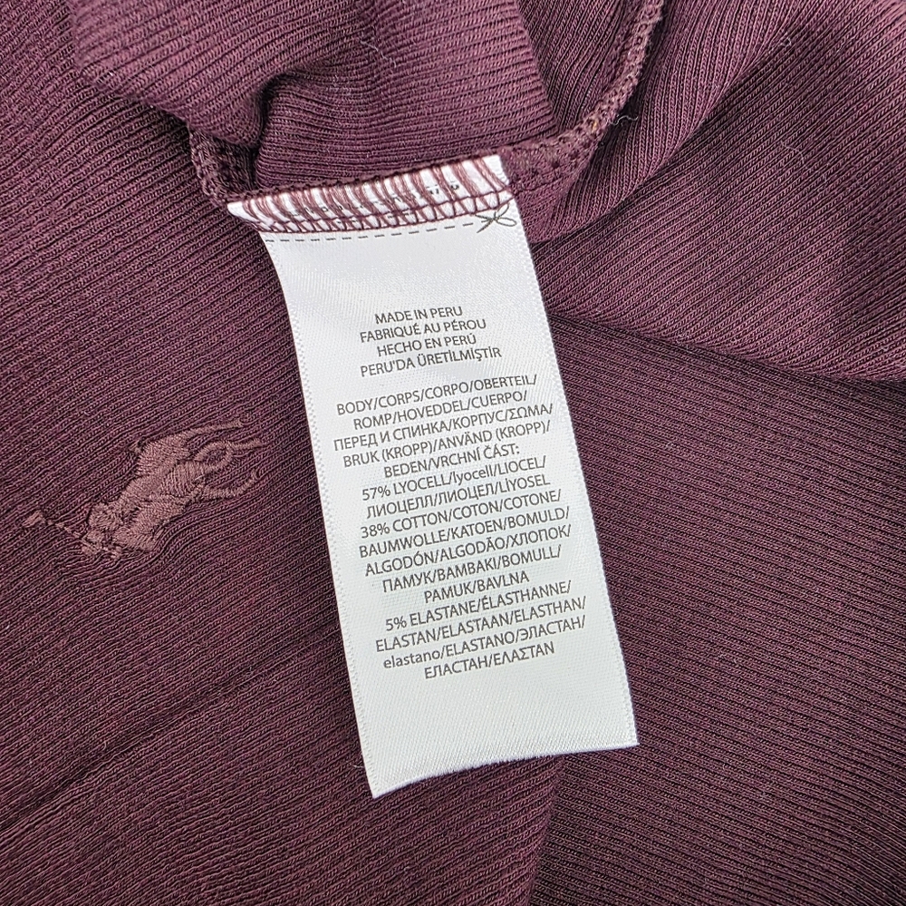 Polo Ralph Lauren Plum Stretch Blend Ribbed Turtleneck Women's Size Large - Picture 6 of 9